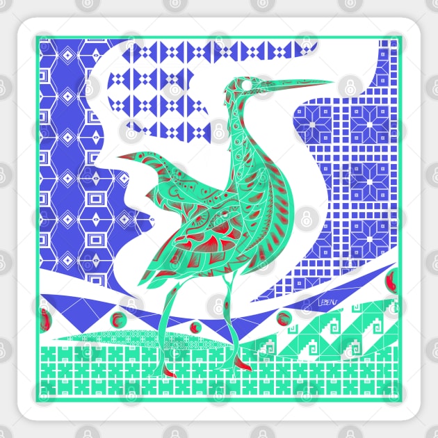 remix agami heron garza in ecopop talavera azulejo pattern in pop wallpaper Sticker by jorge_lebeau